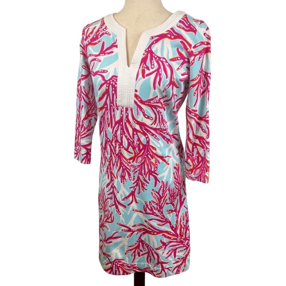 Lilly Pulitzer Veranda Dress Underwater‎ Escape 3/4 Sleeve Tunic Size Small